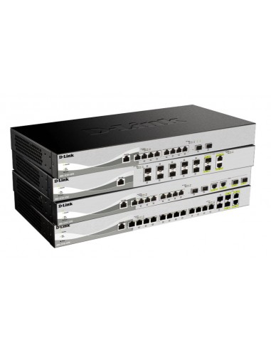D-Link 12-Port 10 Gigabit Smart Managed Switch includes 8 10G ports, 2 SFP+  and 2 10G/SFP+ Combo Ports (DXS-1210-12TC)